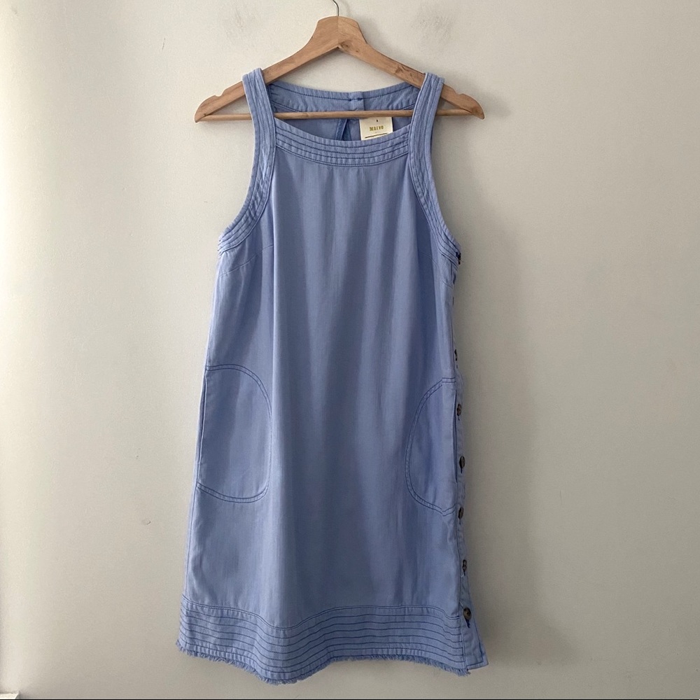 Anthropologie Periwinkle Braided-Strap Mini Dress